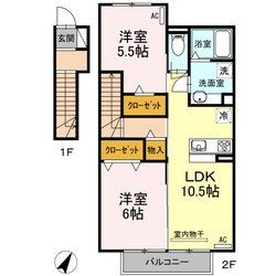 フローラ　Ｂ棟の物件間取画像